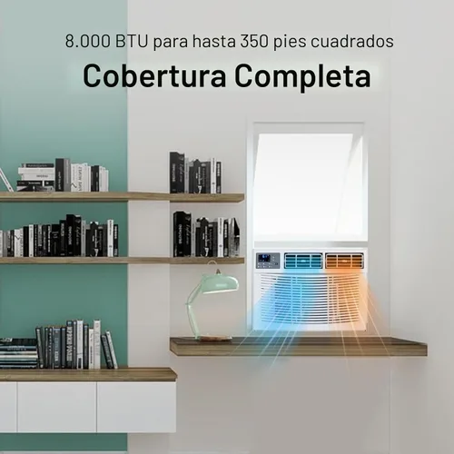 Miniatura 5 de ROVSUN Unidad de ventana de aire acondicionado de 8000 BTU con calor, unidad de aire acondicionado 4 en 1, calentador, deshumidificador y ventilador