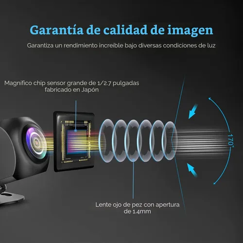 Miniatura 2 de Cámara de Respaldo HD, Carcasa de Metal Ángulo de Visión Amplia de 170 Grados Cámara de Vista Trasera de Placa de Matrícula para Automóvil, Visión