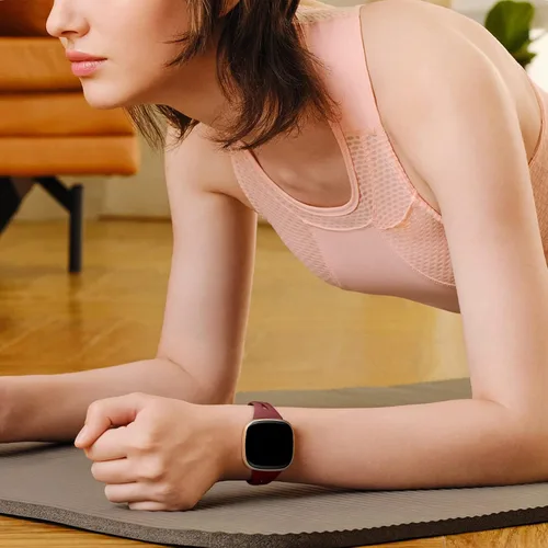 Miniatura 5 de Ouwegaga Compatible con correas Fitbit Versa 3 para mujeres/Fitbit Sense, correa de reloj deportiva delgada de silicona suave duradera de repuesto