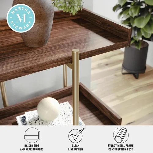 Miniatura 6 de Martha Stewart Emmett - Estantería de 3 estantes con marco de metal vertical, unidad de almacenamiento para oficina en casa, 35 pulgadas de alto