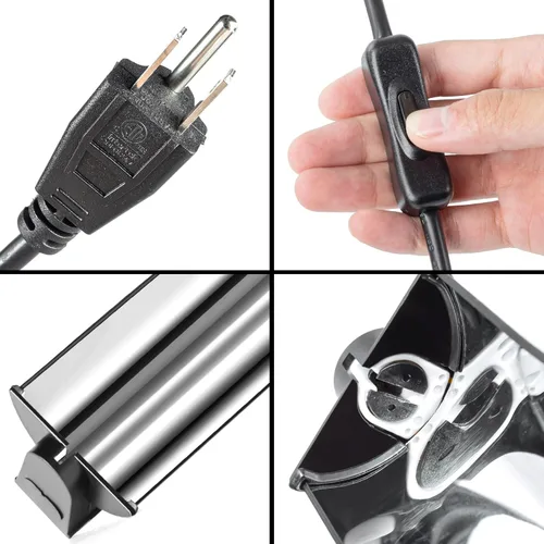 Miniatura 4 de REPTI ZOO Luz UVB conmutable para reptiles, 24W T5 UVB Kit combinado de luz para reptiles tropicales y del desierto, lámpara de campana de terrario