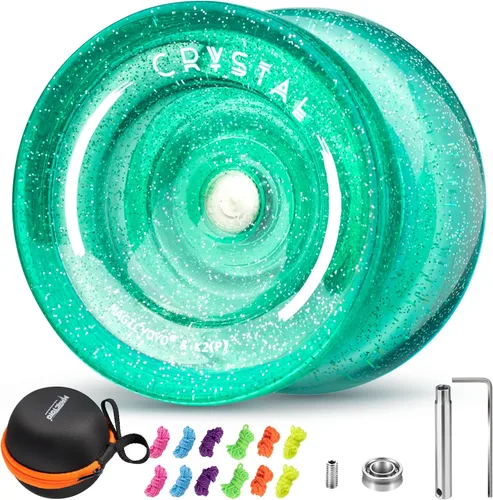 Miniatura 17 de MAGICYOYO Yo Yo de Cristal Profesional K2, Yoyo Responsivo para Niños de 8-12, Yo-yo de Plástico con Giro de Dedo para Trucos con Rodamiento No