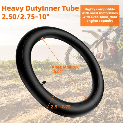 Miniatura 3 de Juego de neumático todoterreno y cámara interior de 2.5-10 pulgadas - Neumático de moto de cross con llanta de 10 pulgadas y cámara