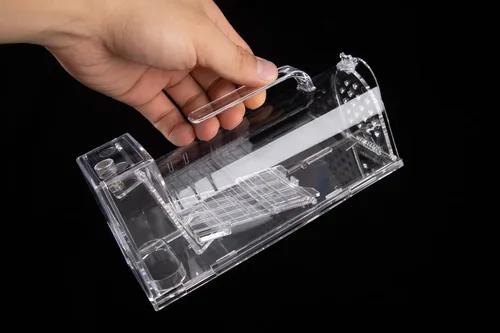 Miniatura 9 de Trampa humana para ratones, trampa de jaula en vivo para animales de interior, gatillo de pedal sensible, trampa extendida transparente para ratas