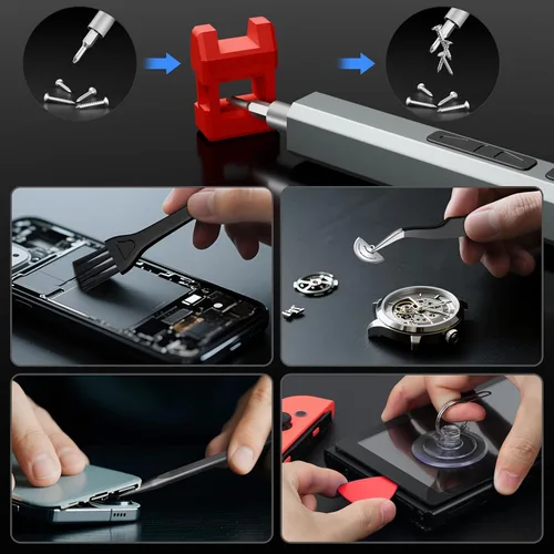 Miniatura 9 de STREBITO Destornillador eléctrico, juego de destornilladores de precisión 144 en 1, 120 puntas magnéticas, almacenamiento organizado y portabilidad