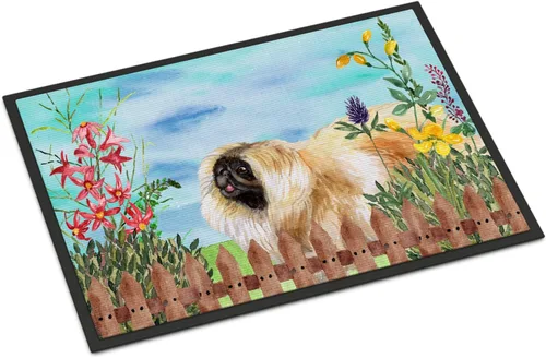 Miniatura 137 de Caroline's Treasures CK1311MAT Cavalier Spaniel Poinsettas - Felpudo de 18 x 27 pulgadas, tapete para puerta delantera, interior y exterior