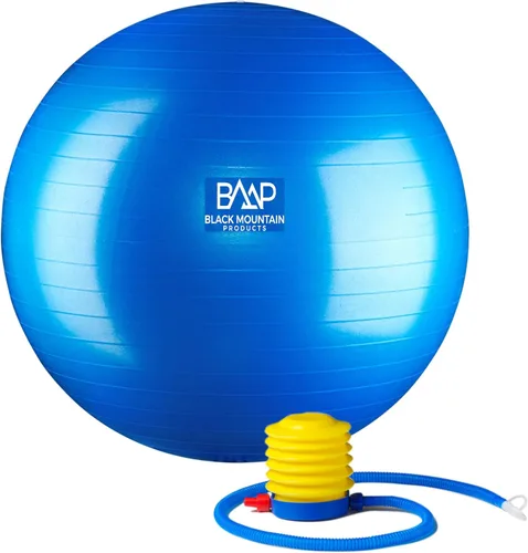 Black Mountain Products, pelota de estabilidad de nivel profesional, a prueba de reventones, 2000 libras, para peso estático Azul