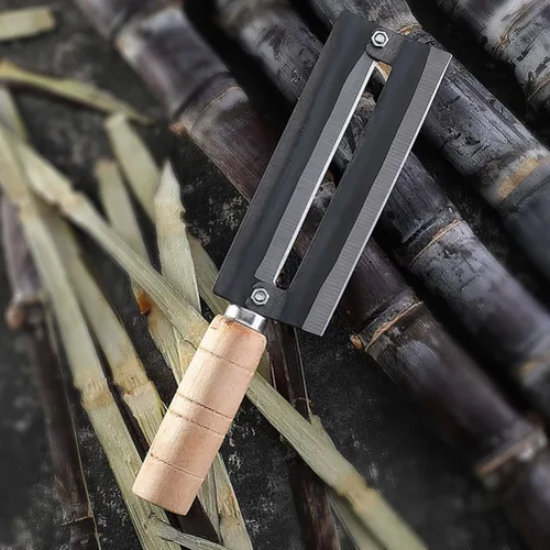 Miniatura 6 de Cuchillo pelador de caña de azúcar, pelador de piña de acero al carbono, cortador de caña de azúcar, cuchillo de cepillado de artefactos con mango