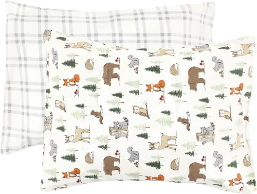 Hudson Baby Funda de almohada unisex de algodón para bebés y niños pequeños, animales del bosque, talla única Forest Animals