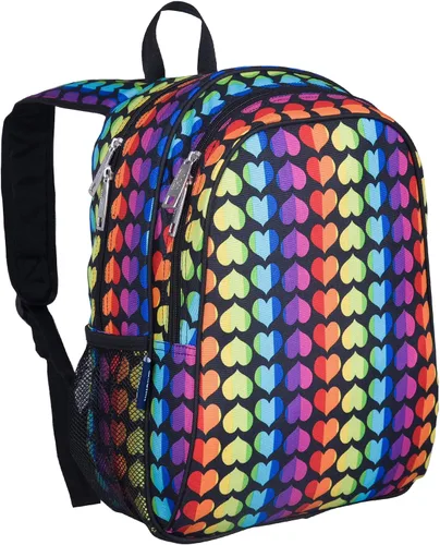 Wildkin - Mochila infantil de 15 pulgadas, Rainbow Hearts, talla única , Corazones de Colores