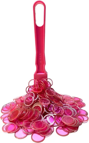 Miniatura 12 de MR CHIPS Varitas magnéticas fabricadas en Estados Unidos y chips de plástico de 3/4 pulgadas con anillos de metal, 100 piezas, bolsa de Amarillo
