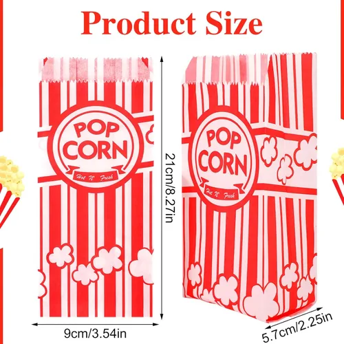 Miniatura 3 de 600 bolsas de palomitas de maíz, bolsas de papel de 1 oz, porciones individuales a granel para máquinas de palomitas de maíz, noches de cine