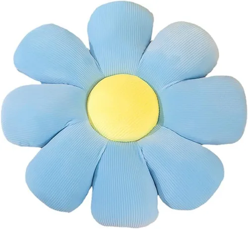 Miniatura 9 de Almohada linda en forma de flor, cojín de flor, almohada de lectura y almohada cómoda y de ocio, cojín de coche (beige/verde, 23.6 in*23.6 in)