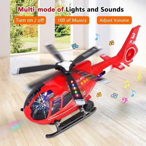 Miniatura 2 de ele ELEOPTION Avión de Juguete con Control Remoto por Infrarrojos Juguetes de Helicóptero con Luces y Música Juguetes de Aeroplano para Niños