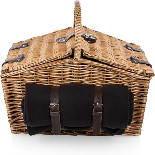 Miniatura 2 de PICNIC TIME Somerset Cesta de picnic de lujo con manta de picnic, enfriador suave y bolsa de vino, juego de picnic 2 – Cesta romántica de vino