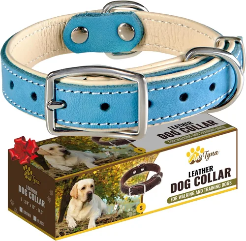 Miniatura 26 de ADITYNA Collar de perro de cuero rosa resistente para perros grandes, forrado con cuero suave, collar de perro para caminar, entrenar y senderismo