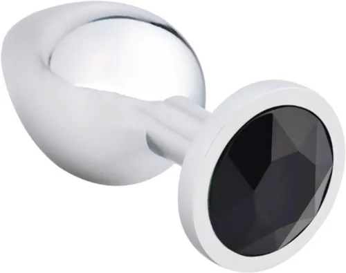 Miniatura 4 de AKStore 3 tapones anales fetiches de acero inoxidable con diseño de joyas lujosas para fantasías sexuales de bondage, tamaños grande, mediano y Negro