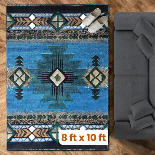 Miniatura 31 de YHSF South West - alfombra estilo nativo americano del suroeste C318 - fácil de limpiar, gruesa, suave, duradera, alfombra inspirada en tribus