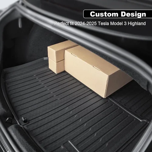Miniatura 2 de Alfombrilla de maletero para Tesla Model 3 2026, protector de maletero de TPE duradero para todo tipo de clima, forro de carga trasero impermeable