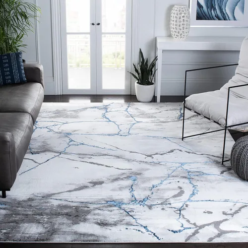 Miniatura 23 de SAFAVIEH Craft Collection Alfombra de Acento - 2' x 3', Gris y Azul, Diseño Contemporáneo, Resistente a las Manchas, Ideal para Áreas de Alto
