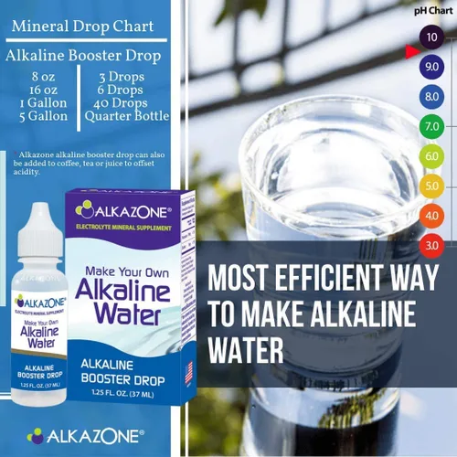 Miniatura 8 de Alkazone Haz tu propia agua alcalina 1 paquete hace 20 galones Gota de refuerzo alcalina Paquete de 3 unidades de 1.25 onzas