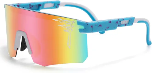 FIXEROS Gafas de sol polarizadas de béisbol de dos tamaños para adultos y jóvenes, niños y niñas, UV400 para hombres y mujeres, gafas deportivas de