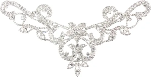 Miniatura 15 de PEARLY JUN Apliques de Pedrería Plateados Parches de Apliques de Diamantes para Vestidos Costura a Mano Proyectos de Manualidades DIY Ropa de Boda