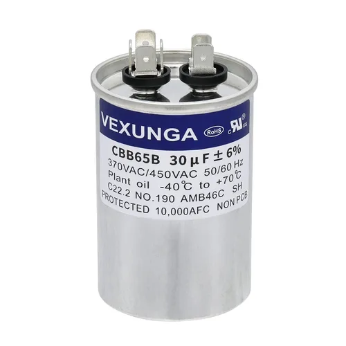 Miniatura 70 de VEXUNGA - 25/5 uF 25+5 MFD 370V o 440V Condensadores redondos de arranque dual 25 5 uF 370 440 Volt VAC CBB65 Condensadores para acondicionador