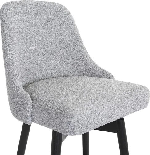 Miniatura 8 de Armen Living Sicily Modern Farmhouse Taburete giratorio de madera negra de 30 pulgadas de altura de asiento para encimera de isla de cocina en tela