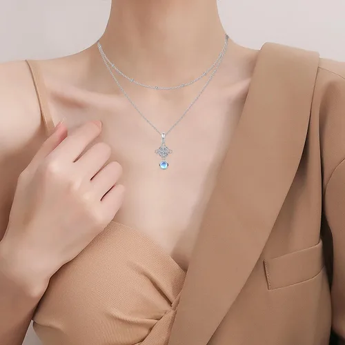Miniatura 11 de FLYOW Collar con colgante de nudo celta de plata de ley 925 de buena suerte irlandés para mujer, regalo de cumpleaños y graduación