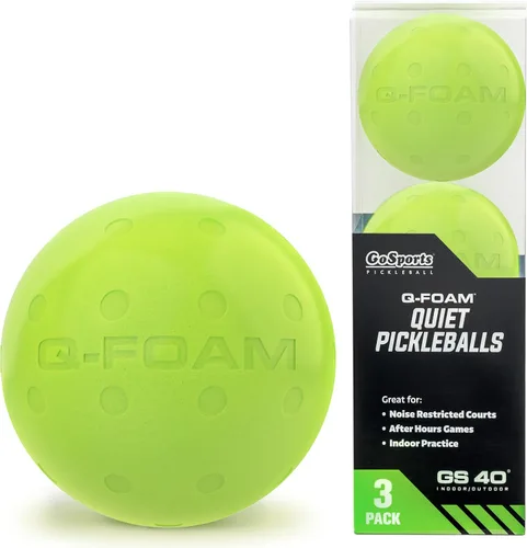 GoSports GS 40 Q-Foam Pickleballs - Pelotas de espuma silenciosas para práctica en interiores o exteriores, paquete de 3