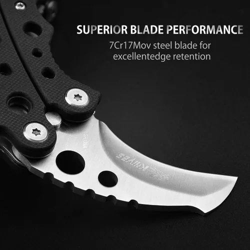 Miniatura 2 de Cuchillo de bolsillo NedFoss, cuchillo plegable EDC con clip, mango G10, bloqueo de botón, cuchillos compactos y geniales para el uso diario