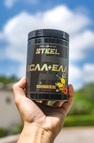 Miniatura 4 de Steel Supplements Polvo BCAA EAA de alto rendimiento Promueve el crecimiento muscular magro y la resistencia al entrenamiento Proporción 2:1:1