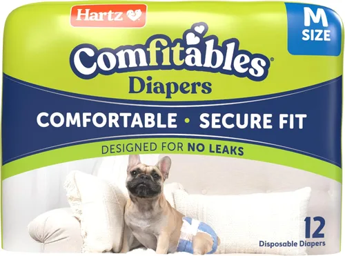 Miniatura 17 de Hartz Pañales desechables para perros, talla M, 32 unidades, ajuste cómodo y seguro, fácil de poner Value Pack