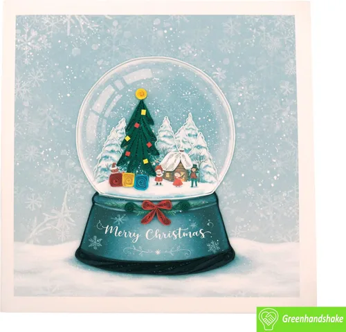 Miniatura 4 de Globo de nieve de Navidad, tarjeta de Navidad con filigrana - Arte único dedicado hecho a mano, tarjeta de felicitación de diseño para toda ocasión