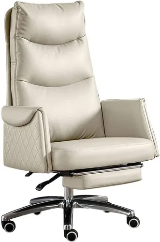 Miniatura 9 de White Executive Office Chair with Lumbar Support,Ergonomic Recliner Computer Desk Chair with Adjustable Backrest,Swivel Heavy Duty Gaming Chair for