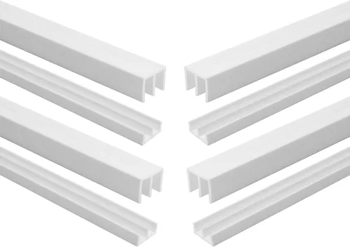 Miniatura 22 de Riel de puerta corredera de panel de 1/4 pulgadas, juego superior e inferior de plástico negro de 48 pulgadas, fabricado en EE. UU., paquete de 1