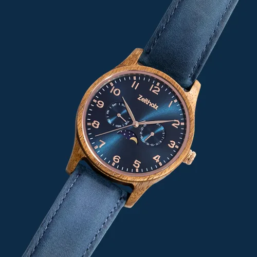 Miniatura 20 de Zeitholz Relojes de madera para hombre, reloj de madera, regalos, reloj analógico, nueva colección Klitten 1.654 in con movimiento de cuarzo japonés.