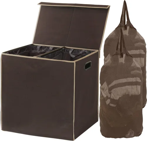 Miniatura 14 de Simple Houseware - Cesta doble para la ropa sucia, con tapa y bolsas extraíbles, color gris