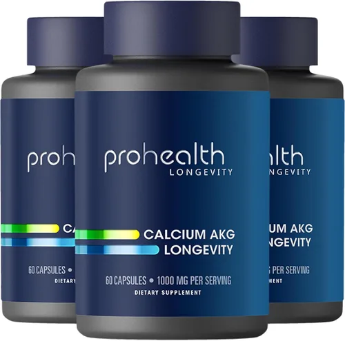 Miniatura 9 de ProHealth, Suplemento de Ca AKG (alfa cetoglutarato) (1,000 mg por porción de 2 cápsulas, 60 cápsulas). Apoya la función metabólica y los procesos