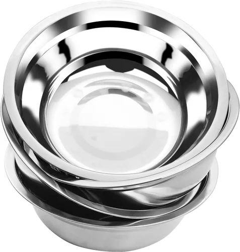 Tazones para mezclar ensaladas, cuencos de acero inoxidable para cocina, hornear, servir, cocinar, almacenamiento de preparación de alimentos, juego