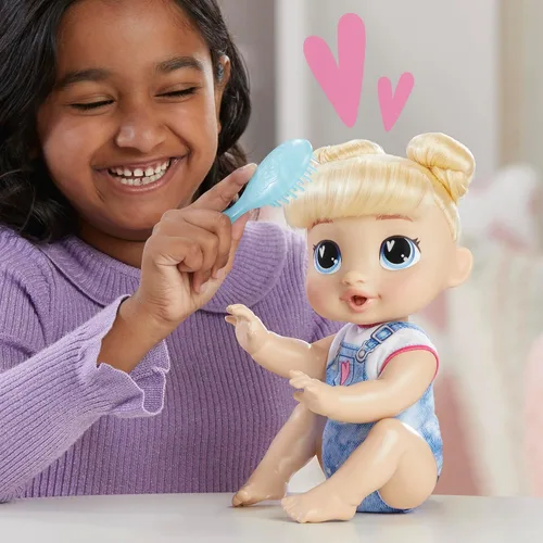Miniatura 7 de Baby Alive Crawl 'n Play Harper Hugs - Conjunto de muñeca bebé electrónica gateadora, cabello rubio, juguetes para niños y niñas de 3 años
