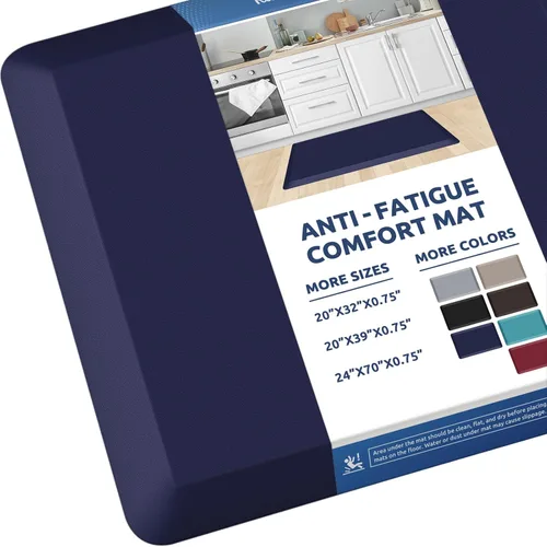 Miniatura 46 de KitchenClouds Alfombra de cocina acolchada anti fatiga, 17.3 x 60 pulgadas, impermeable, antideslizante, tapete de escritorio cómodo, para cocina