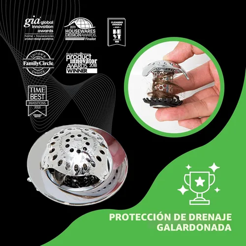 Miniatura 5 de SinkShroom Protector de drenaje de lavabo de baño ultra revolucionario, acero inoxidable