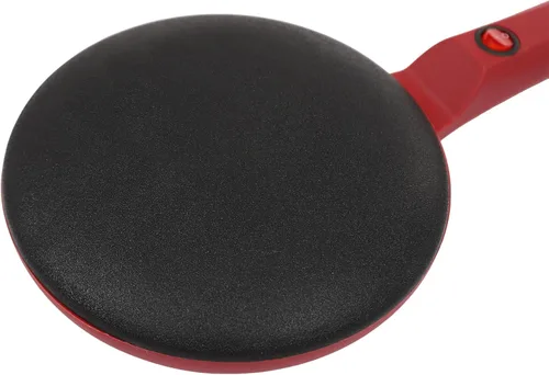 Miniatura 2 de Crepera Electrica - Máquina eléctrica para crepes de 8 pulgadas, sartén antiadherente portátil roja con asa y bandeja extraíble, Crepera Electrica