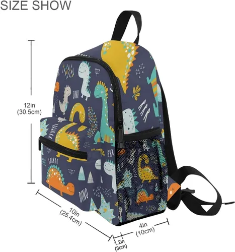 Miniatura 8 de Mochila con bonito dinosaurio, preescolar, guardería, de viajes, para niña y niño, Multi, talla única, Viajar