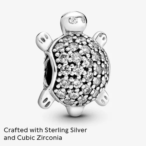 Miniatura 3 de PANDORA Joyería pavimenta tortuga marina zirconia cúbica encanto en plata de ley, Metal, Circonita Cúbica