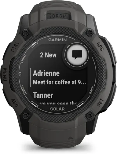 Miniatura 7 de Garmin Instinct 2X Solar, reloj inteligente GPS resistente, linterna incorporada, capacidad de carga solar, GNSS multibanda, grafito, NA/AUS/NZ
