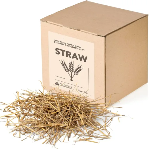 Paja de jardín prémium (4 libras) – mantillo de paja que está diseñado para su uso en camas de compost, jardines, ropa de cama para mascotas, césped