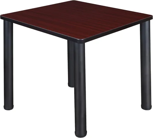 Miniatura 7 de Regency Kee - Mesa cuadrada pequeña para sala de descanso de 30 pulgadas, parte superior de cerezo, patas negras